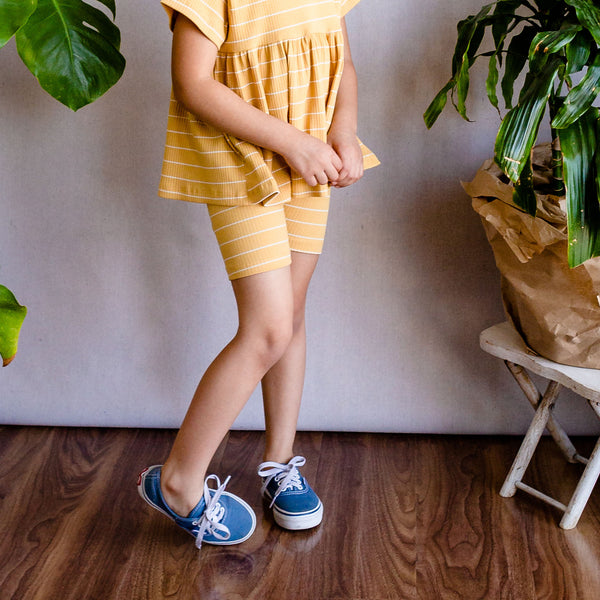 bike shorts | buttercup stripe