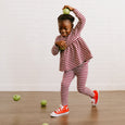 slim leggings | plum stripe
